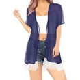 thumbnail image 4 of HAPPY BAY Women's Chiffon Summer Beach Open Front Maternity Beachwear Duster Kimono Cardigan XL-XXL Navy_AB747, 4 of 5
