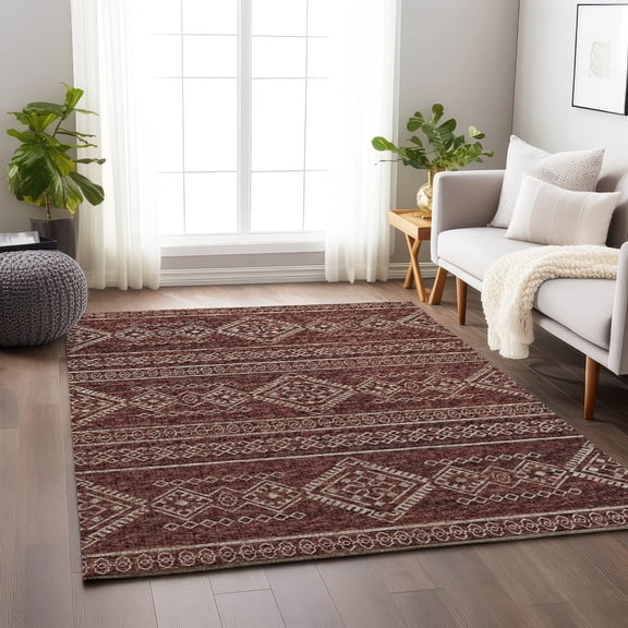 Addison Rugs Mayfield Washable Transitional Tribal, Diamond Canyon Rectangle Rug, 9' x 12'