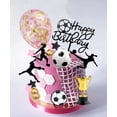 thumbnail image 4 of Female Soccer Cake Topper, Qoadwem 25PCS Female Soccer Cake Topper For Girls Soccer Cake Decorations With Pink Balloon, Gold Balls, Soccer Ball, Happy Birthday Cake Topper, 4 of 7