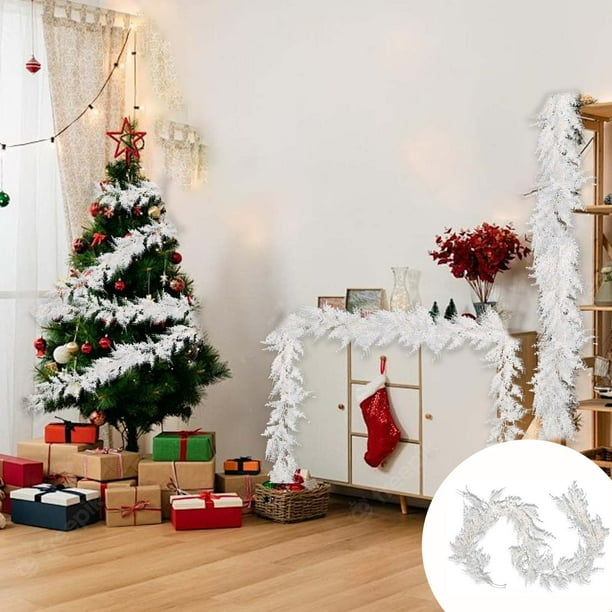 Adornos navideños de 180 cm, pinos de imitación de Navidad, ratán de cedro, pinos blancos navideños, ratán de cedro, decoración para interiores y exteriores, ratán artificial de imitación, ratán decor