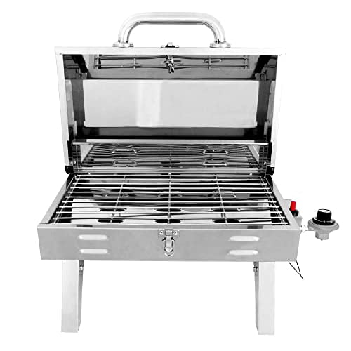 Supllueer Tabletop Propane Grill, Stainless Steel Professional Gas