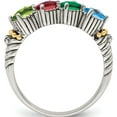 thumbnail image 3 of 14K/Silver Two-Tone Sterling Silver & 14K Four-Stone And Diamond Mother's Ring Semi-Mount (Size 5) Made In Thailand qmr29/4-5, 3 of 5