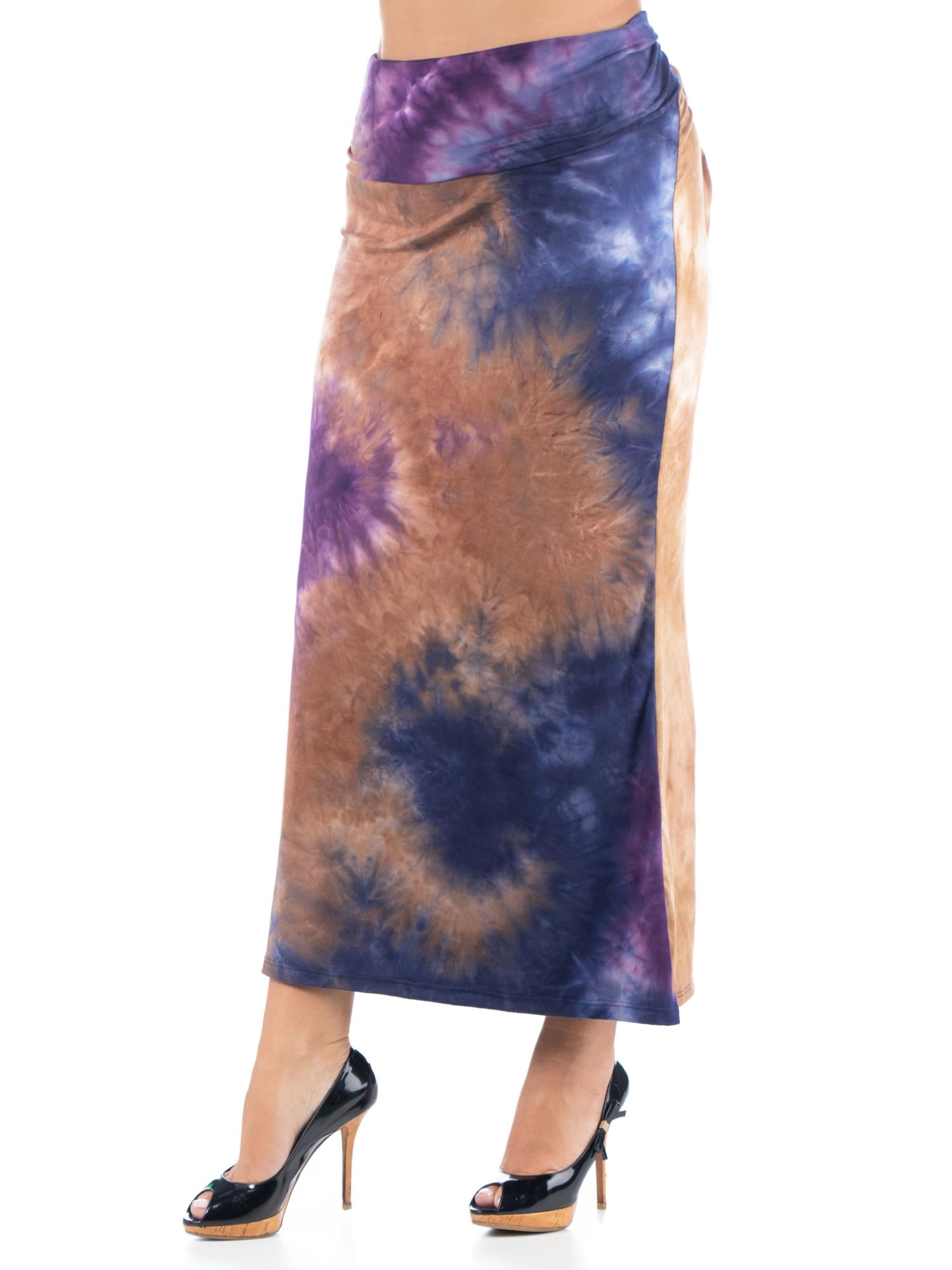 24seven Comfort Apparel Plus Size Comfortable Foldover Maxi Skirt