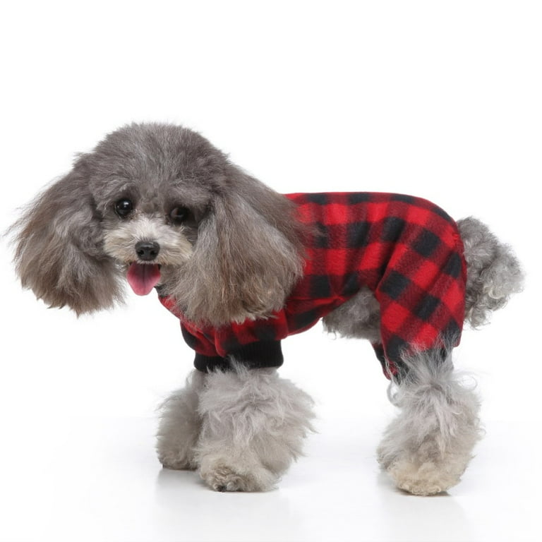 Pet Dog Winter Christmas Pajamas Clothes Classic Buffalo Holiday