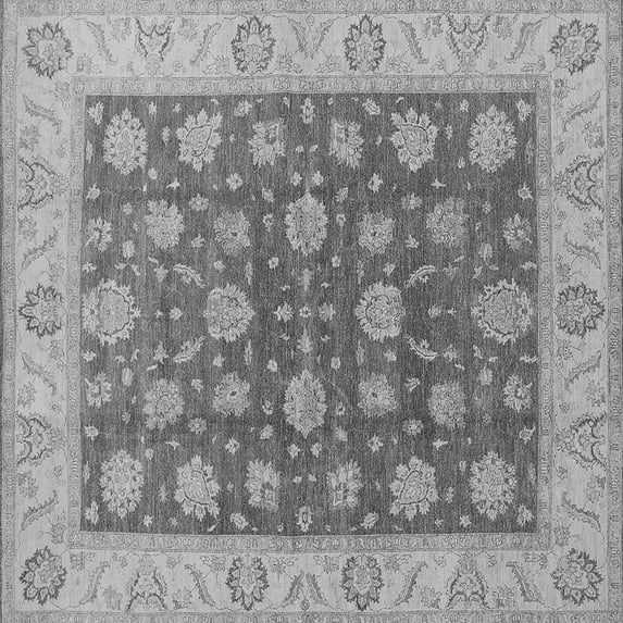 Ahgly Company Machine Washable Indoor Square Oriental Gray Traditional Area Rugs, 7' Square