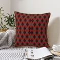 thumbnail image 6 of Xecao Argyle Plaid Print Soft Velvet Decorative Throw Pillow Covers, Square Cushion Cases for Bed, Sofa, Living Room, Car, and Indoor Outdoor Use-18"x18", 6 of 8