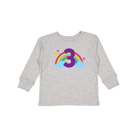 

Inktastic 3rd Birthday Rainbow Number 3 Gift Toddler Toddler Girl Long Sleeve T-Shirt