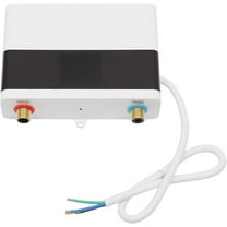 Mini Electric Tankless Water Heater 4000W 110V Constant Temperature Instant Hot Water Heater with Remote Control Touch Display Screen for Kitchen Bathroom (White)