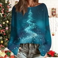 thumbnail image 2 of yoeyez Ugly Christmas Sweater Women Xmas Knit Pullover Sparkly Christmas Tree Shirts Dropped Long Sleeve Fall Crochet Sweater Tops Holiday Clothes, 2 of 6