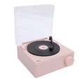 thumbnail image 3 of Haut-parleur Bluetooth Lecteur de Disques ABS Mignon Portable Tourne-Disque Sans Fil Réveil pour Décoration de Table de Chambre à Coucher Rose_Perfect Gift, 3 of 5