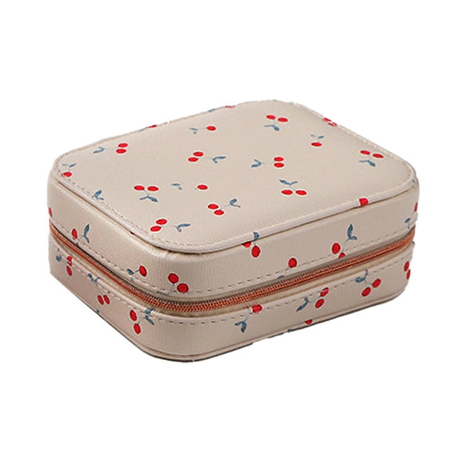 Organizador de joyas de cuero Minnieouse con cremallera blanco