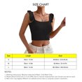 thumbnail image 3 of Camiseta sin mangas con tirantes y volantes para mujer, camiseta sin mangas con ombligo corto expuesto, delgada, acanalada, verano, 3 of 5