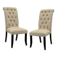 thumbnail image 3 of Furniture of America Kay Rustic Wood 7-Piece Dining Set in Black and Beige, 3 of 14