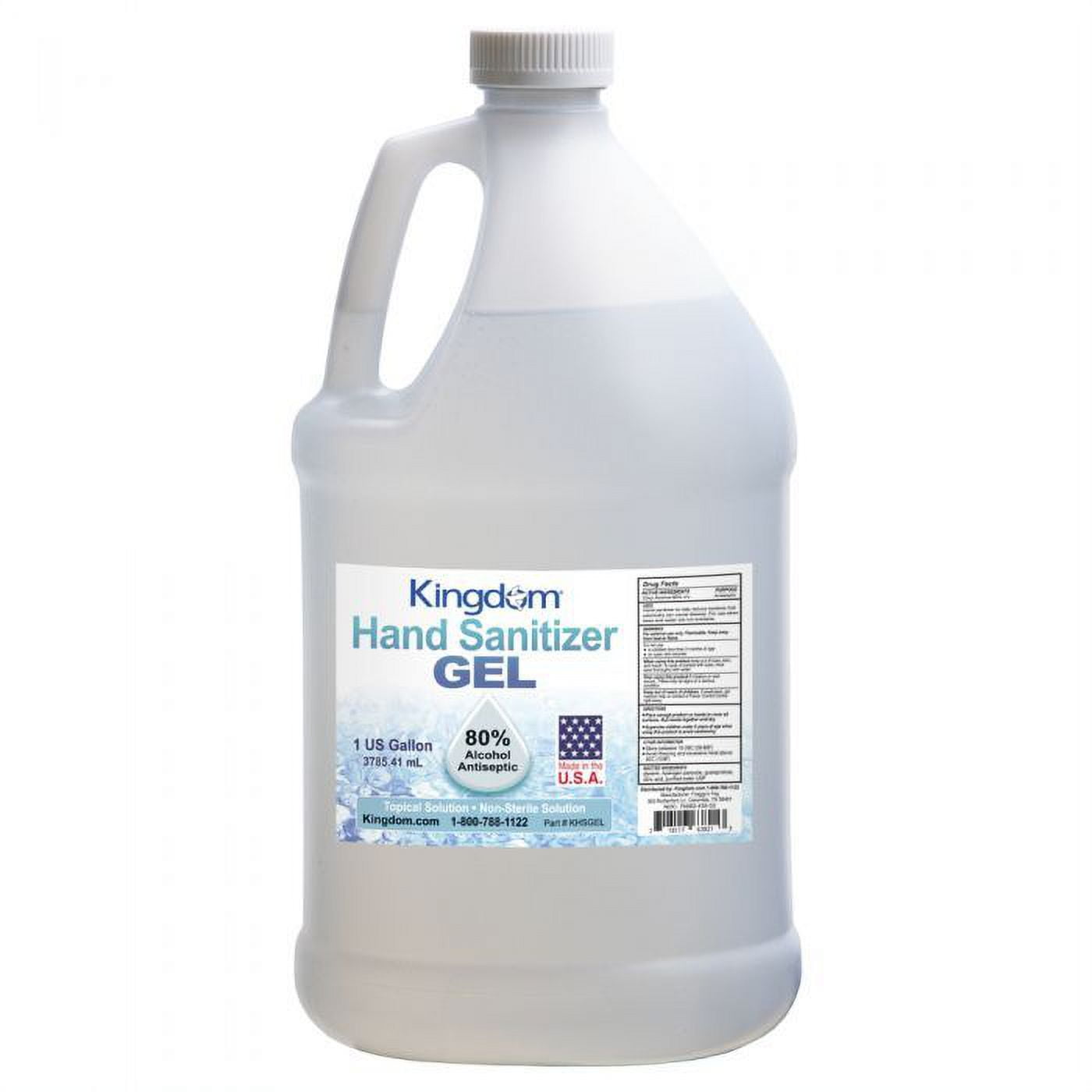 Kingdom Elite Series Touchless Hand Sanitizer Dispenser with Black Metallic Stand and 1 Gallon of 80% Alcohol Hand Sanitizer
