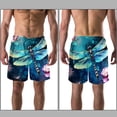 thumbnail image 3 of luoweisi Men's Beach Shorts Quick Dry Swim Trunks with Mesh Lining Dragonfly XL, 3 of 5