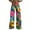 Red, variant on Women's Wide Leg Pants Wide Leg Pants Woman High Waist Floral Patterned Pants Lightweight Loose Fit Casual Colorful Trouser Imitation Jeans