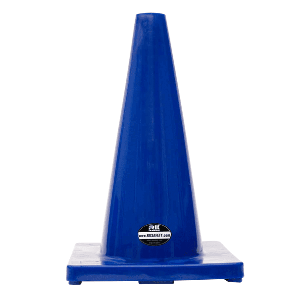 18" RK Safety Traffic PVC Cones, Blue Base (6 Cones, Blue) Walmart