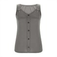 thumbnail image 6 of Sevevn Women's Solid Color Button Camisole - Sleeveless T-shirt Loose Tank Top Gray XXL Beach Vacation Clothes for Women, 6 of 6