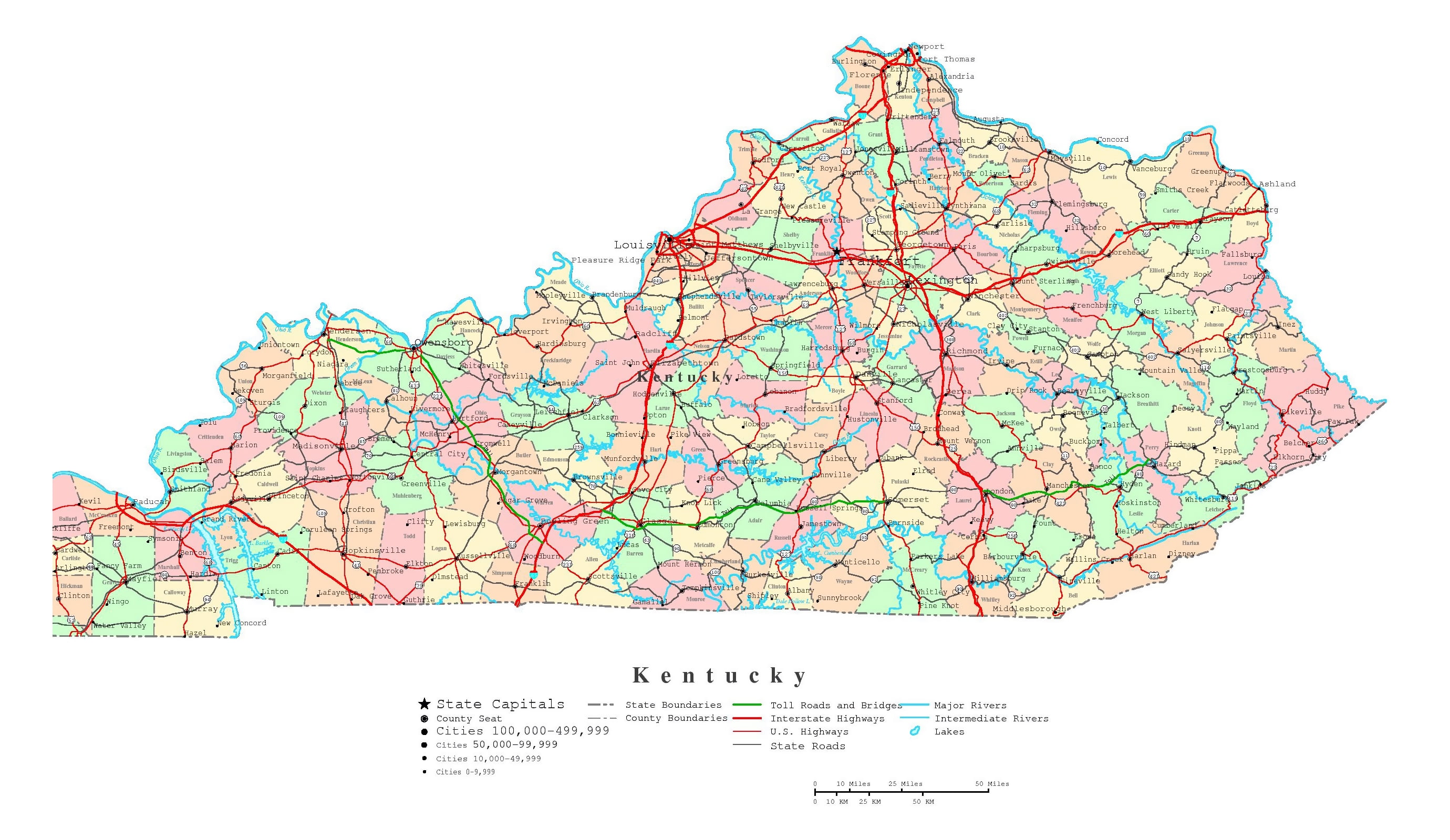 Printable Map Of Kentucky Counties - World Map