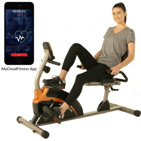 Exerpeutic Recumbent Bike Exerpeutic 1500XL Magnetic Recumbent Exercise Bike with Bluetooth and Smart Cloud Fitness App ()