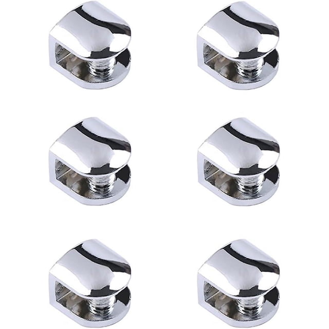Abrazaderas de vidrio de 6 piezas, abrazaderas de vidrio para espejo, abrazadera de vidrio ajustable para montaje en pared, sujetadores de clip para espejo de baño de aleación de zinc, 19 * 20 * 16 mm