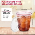 thumbnail image 3 of Vasos de plástico Baderke con fondo redondo, 350 ml, con tapa para sorbos, 50 unidades, 3 of 7