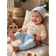 thumbnail image 2 of RUINIXCW Baby Boy Fall Outfit Long Sleeve Sleeping Dragon Print Romper, Pants, Hat, 2 of 8