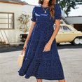 thumbnail image 5 of Viikei Plus Size Short Sleeve Dress for WomenPolka Dot Print Puff Sleeve Dot Long Dresses, 5 of 6