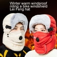 thumbnail image 3 of Unisex Hat Blue Warm Hat Multifunctional Thickened with Earmuffs Winter Thermal Trapper Hat for Winter Biking, 3 of 5