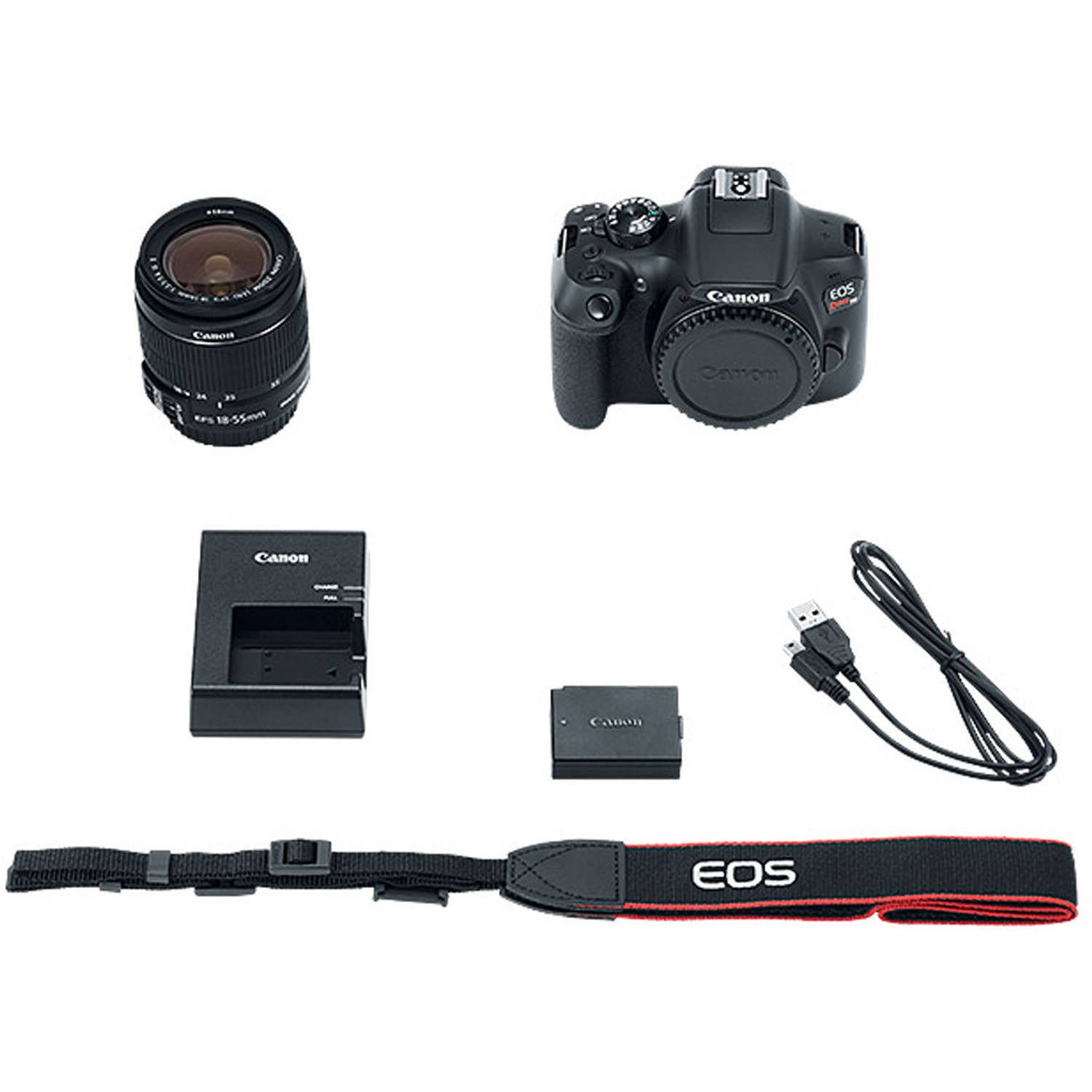 Canon Black EOS Rebel T6 EF-S IS Camera with 18 Megapixels and 18-55mm Lens - Walmart.com