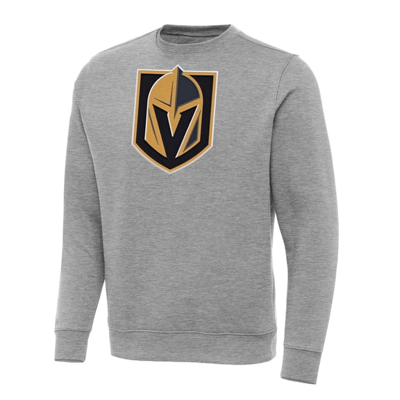 Men's Antigua Heather Gray Vegas Golden Knights Big & Tall Victory Crewneck Pullover Sweatshirt