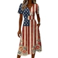 thumbnail image 4 of Fourth Of July Outfits for Women Independence Day Dress A Line Sleeveless Summer Party Swing Dress, 4 of 5