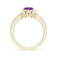 thumbnail image 2 of ANGARA Natural 1.05 Ct. Amethyst with Diamond Halo Ring in 14K Yellow Gold for Women (Ring Size: 5.5), 2 of 8