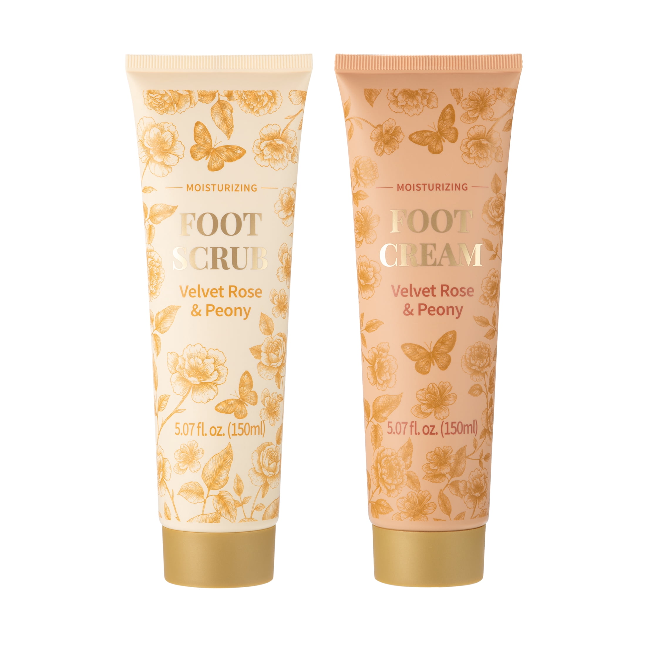 Foot Care Set, Velvet Rose and Peony Scent, 3 Pieces