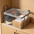 thumbnail image 5 of yulier Thick Plastic Clear Storage Bags, Foldable Waterproof PVC Storage Organizer Bin with Zippers Handles for Clothes Toys Moving, Stackable Storage Containers for Home Dorm, 15"x9.5"x12.6", 5 of 8