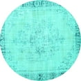 thumbnail image 1 of Ahgly Company Indoor Round Persian Turquoise Blue Traditional Area Rugs, 7' Round, 1 of 4