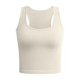 thumbnail image 4 of Xijirk Tank Tops Seamless Ribbed Racerback Tank Top for Yoga Exercise and Casual Wear Camisole Tops for Women,WH2,S, 4 of 4
