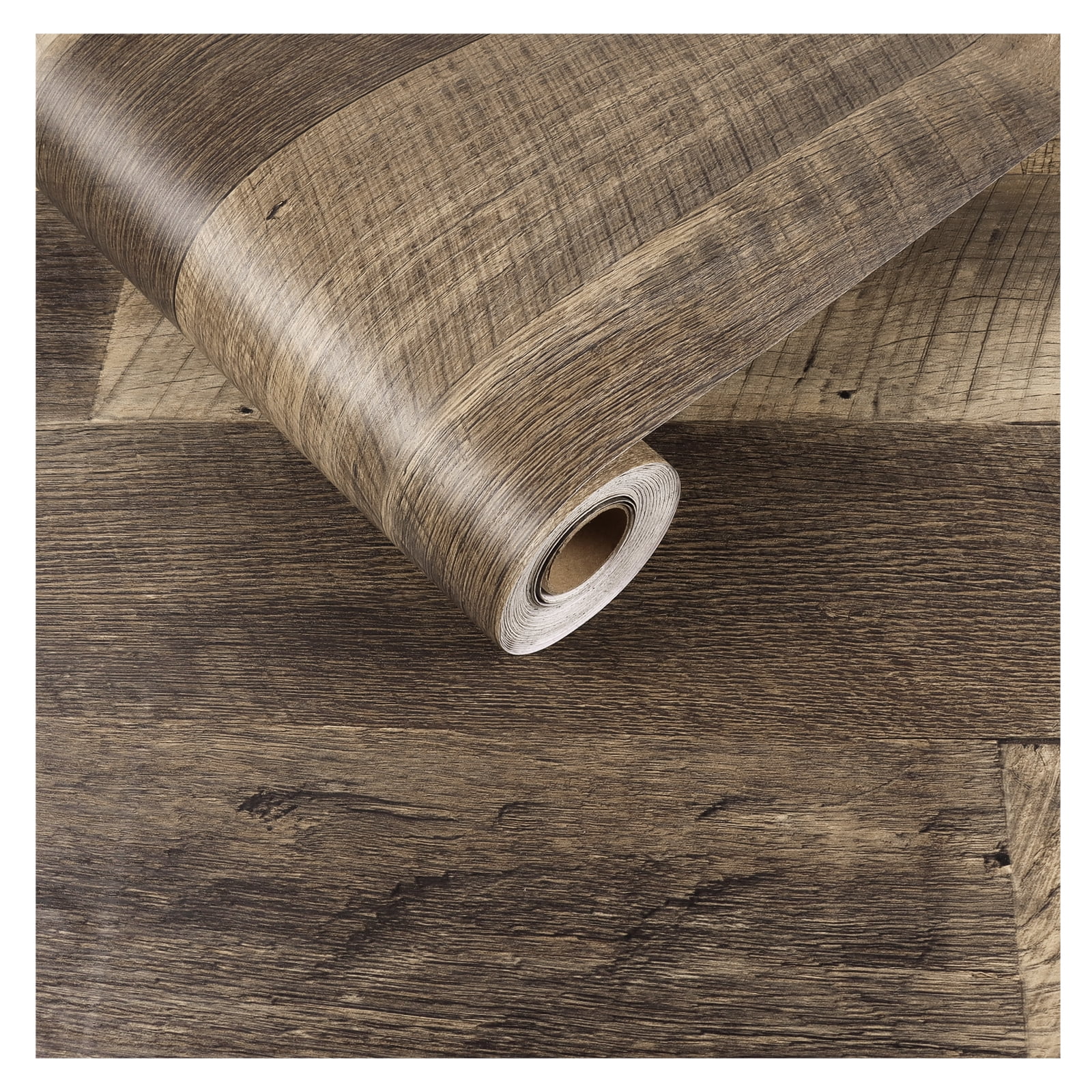 CRE8TIVE Brown Wood Plank Contact Paper Peel and Stick 24"x354" Wide