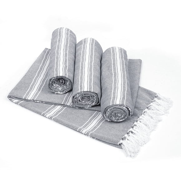 Toalla de playa Belizzi Home Turkish, paquete de 4 unidades, 36 x 71 pulgadas, gris antracita