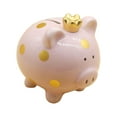 thumbnail image 2 of Alcancía de cerdo, centro de mesa, adorno de porcelana, caja de dinero, regalo, ahorro de dinero Rosa, 2 of 9