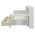 thumbnail image 6 of Twin Size Daybed, Twin Sofa Day Bed Frame with Pull Out Drawers and Book Shelves, Upholstery Sofa Daybed Frame for Living Room Bedroom Guest Room Apartment, White, 6 of 8