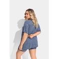 thumbnail image 5 of CASSIE LIZ Plus Size Short Sets 4X Womens Blue 2 Piece Outfits Oversized Tshirts Matching Biker Short Summer Clothing 4XL 24W 26W, 5 of 9