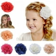 thumbnail image 2 of Chiffon Flower Hair Clips/Pins for Girls in 20 Colors, Princess Hair Wear, 2 of 21