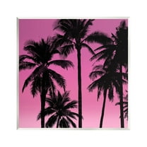 Stupell Pink Tropical Sunset Palm Trees Landscape Photography Wall Plaque Unframed Art Print Wall Art