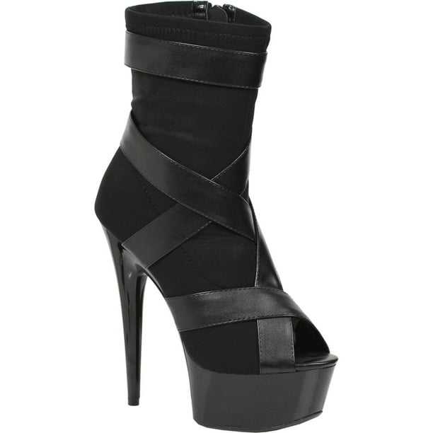 SummitFashions Black Stretch High Heel Ankle Boots with SummitFashions Black Stretch High Heel Ankle Boots with