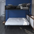 DHP Miles Twin over Futon Metal Bunk Bed with Ladder for Kids, Black