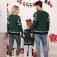 thumbnail image 4 of Yesfashion Family Christmas Sweater Crew Neck Reindeer Snowflakes Knitted Pullover for Kids, 4 of 5