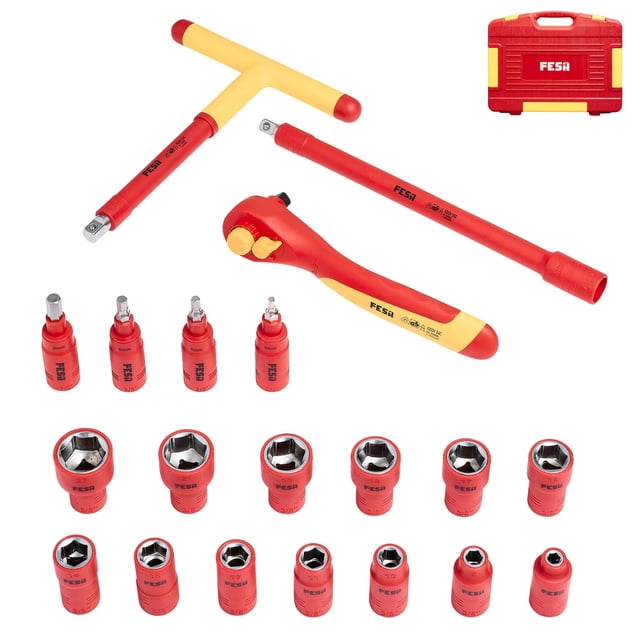 Juego de enchufes aislantes FESA Electrician 1000 V, 20 unidades, 3/8