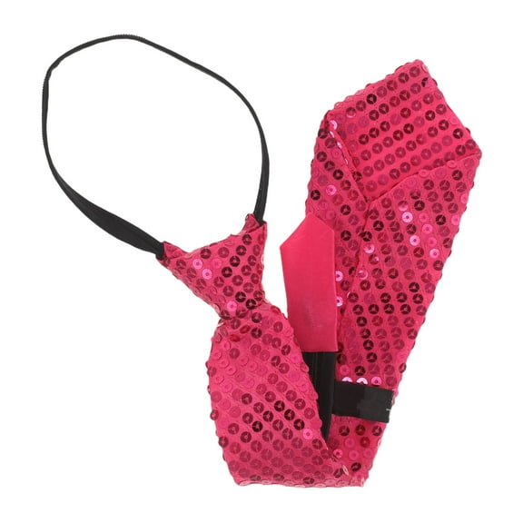 MLINS Mens Sequin Tie Shiny Solid Necktie Formal Satin Slim Ties For Party Wedding Shiny Rosy Sequin Tie For Street Dance And Performances