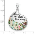thumbnail image 4 of Sterling Silver Rhodium-Plated Abalone Live The Life You Love Pendant (Width 24.3) (Length 34.5) - Jbsp, 4 of 5